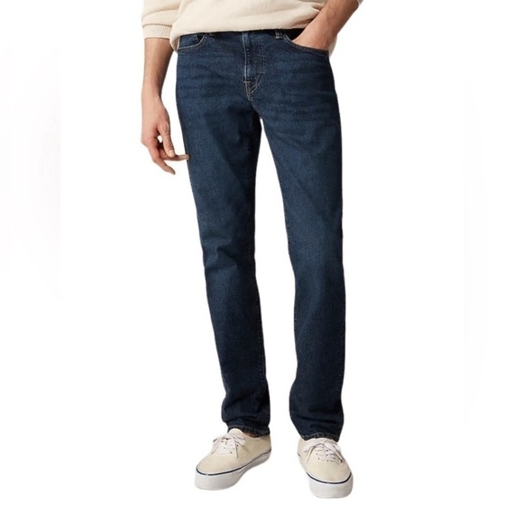 NWT J. Crew Men’s Jeans Straight Slim Fit Stretch Denim Style 480 Dark Denim - Picture 1 of 15